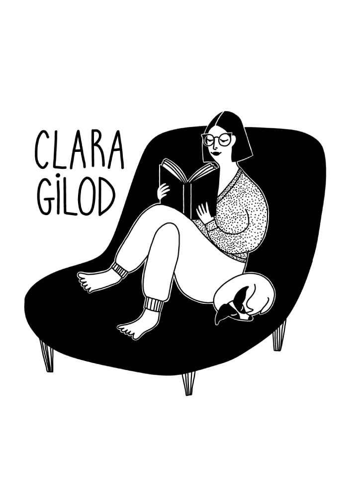 Custom ex libris stamp by illustrator Clara Gilod