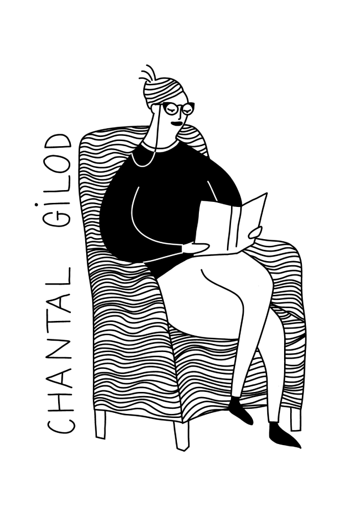 Custom ex libris stamp by illustrator Clara Gilod