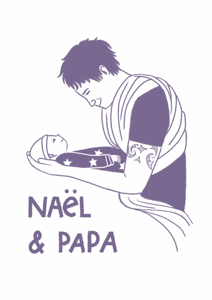 New born portrait by illustrator Clara Gilod