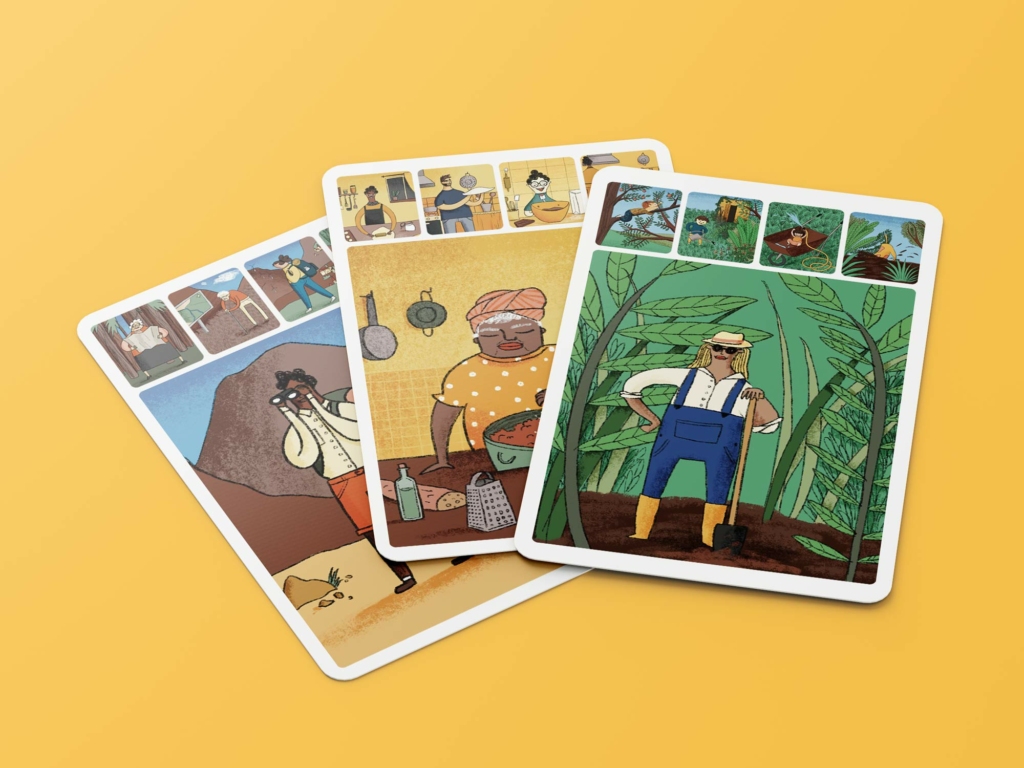 Inclusive card game jeu de 7 familles inclusif illustrated by Berlin illustrator Clara Gilod